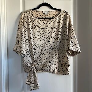 She and Sky Animal Print Spotted Side Tie Front Top Shirt Blouse S & +